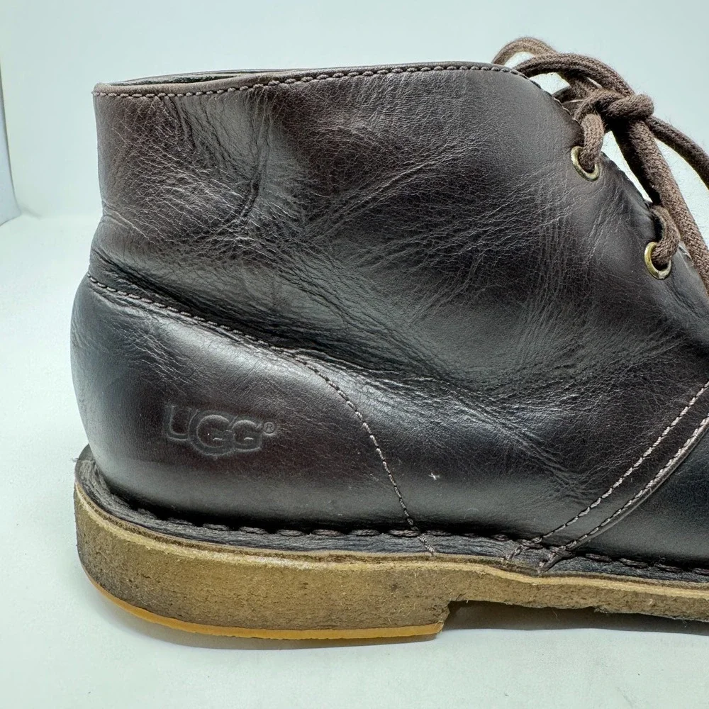 UGG Australia Leighton Chukka Desert Leather‎ Boots Black 3275 Men's Size 8.5